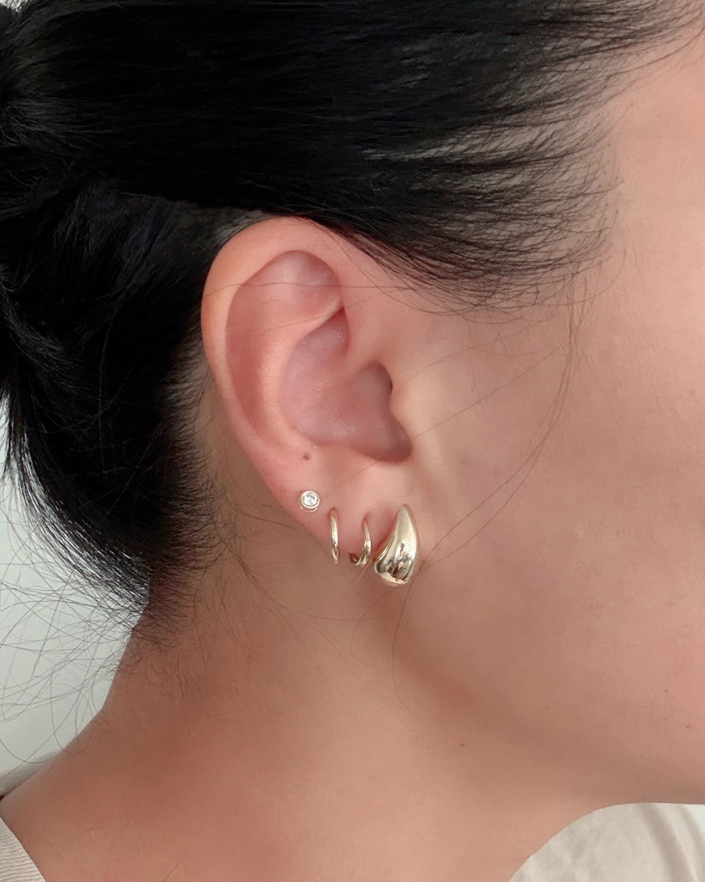 14K Halo Studs