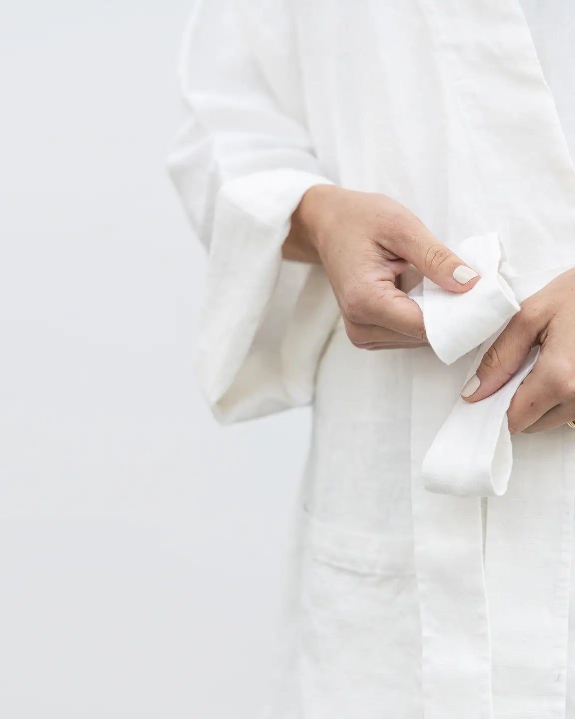 Linen Robe - Nordic Blue