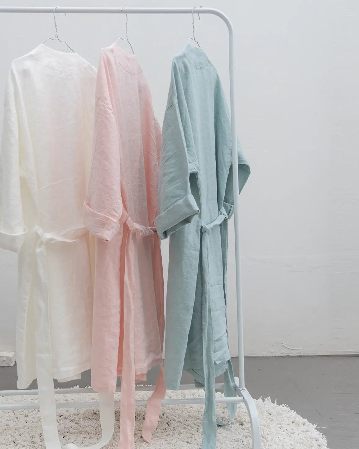 Linen Robe - Nordic Blue