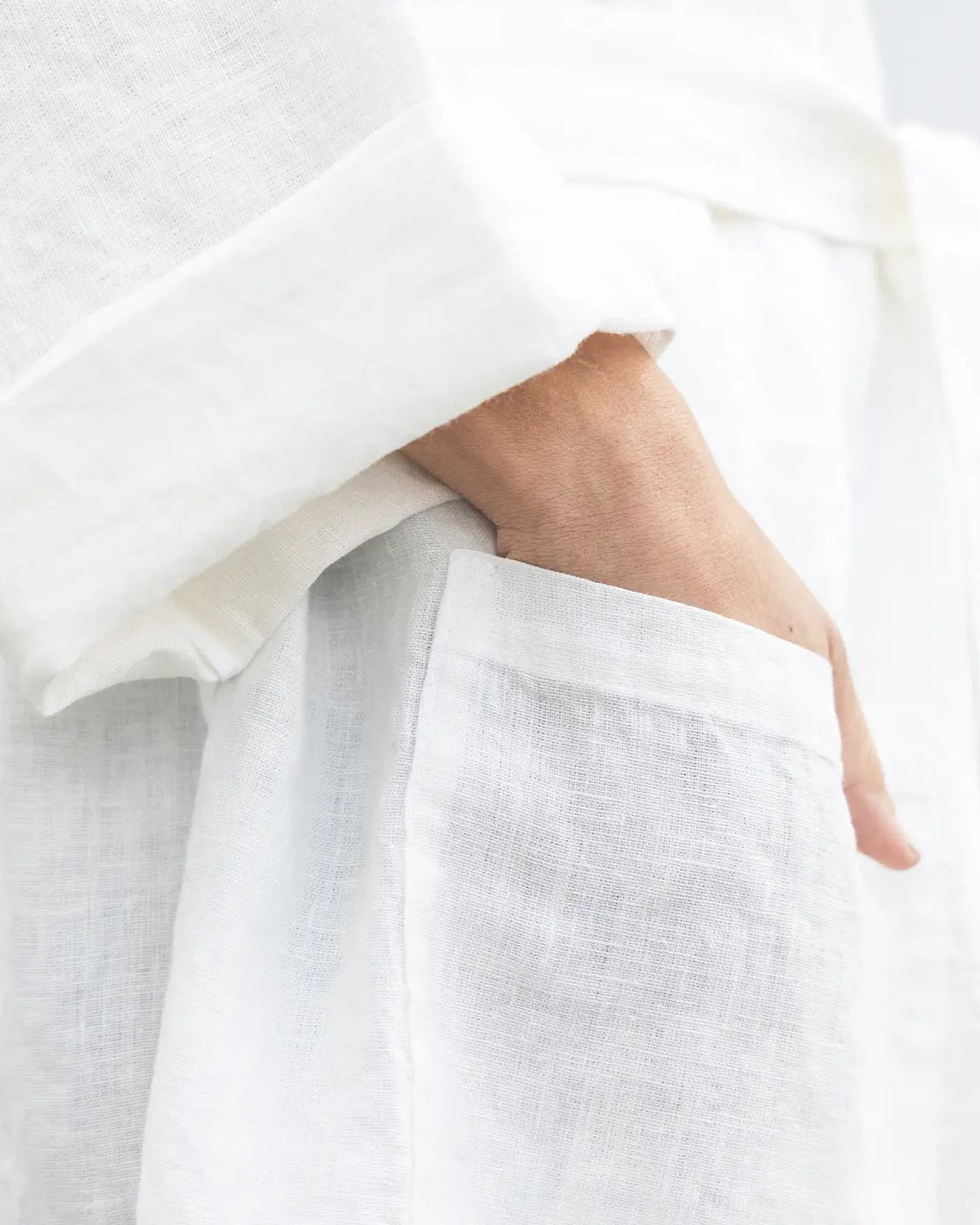 Linen Robe - Nordic Blue